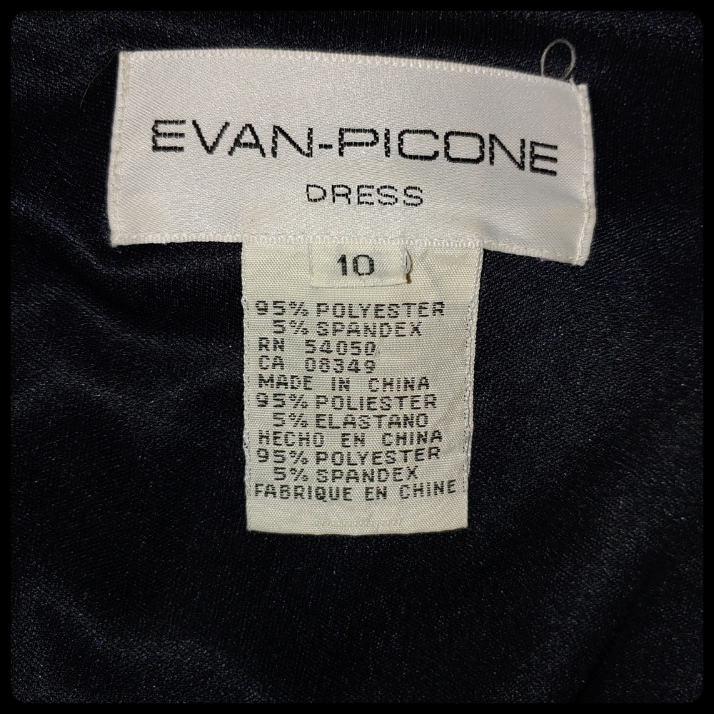 Evan Picone Black and Cream Floral Dress - Picture 4 of 4